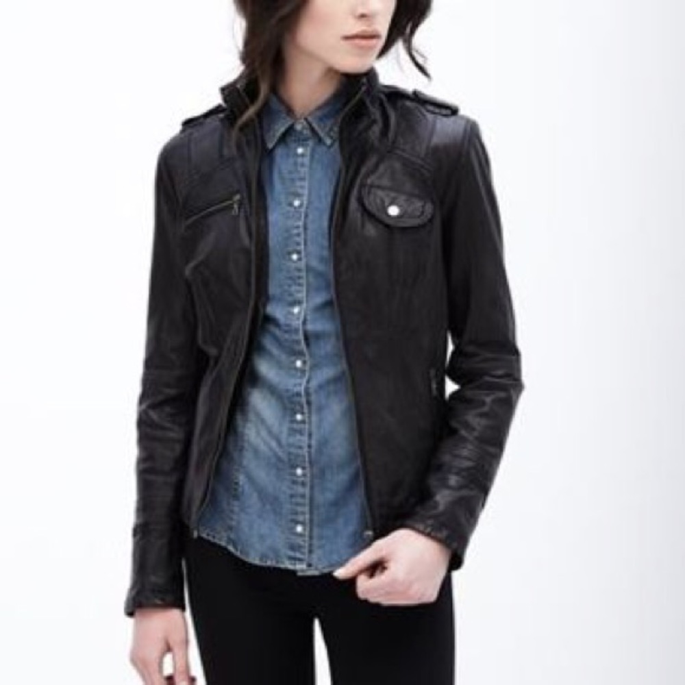 Danier Vanessa Italian black leather jacket
